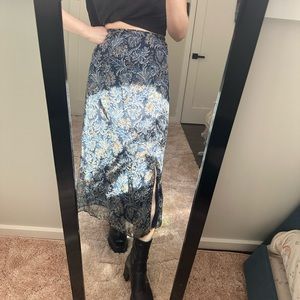 Vintage Mini / Maxi Boho Double Layered Skirt with Slit